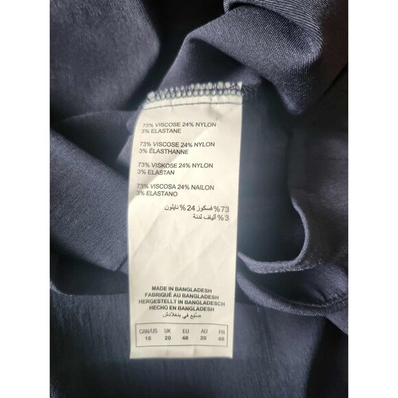 Michel Studio Navy cropped pants floral hem 22" Inseam NEW size 16 - Picture 7 of 8